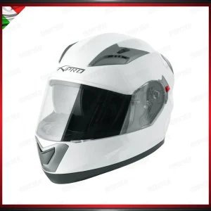 CASCO INTEGRALE BIANCO CON VISIERA INTERNA PARASOLE OMOLOGATO ECE 22-05