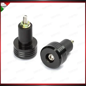 COPPIA CONTRAPPESI MANUBRIO 17MM NERO MOTO SCOOTER STABILIZZATORI BILANCIERI UNIVERSALI ALLUMINIO