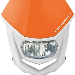 POLISPORT - FARO E MASCHERINA COMPLETO HEADLIGHT HALO LED ECE CROSS ENDURO ARANCIONE